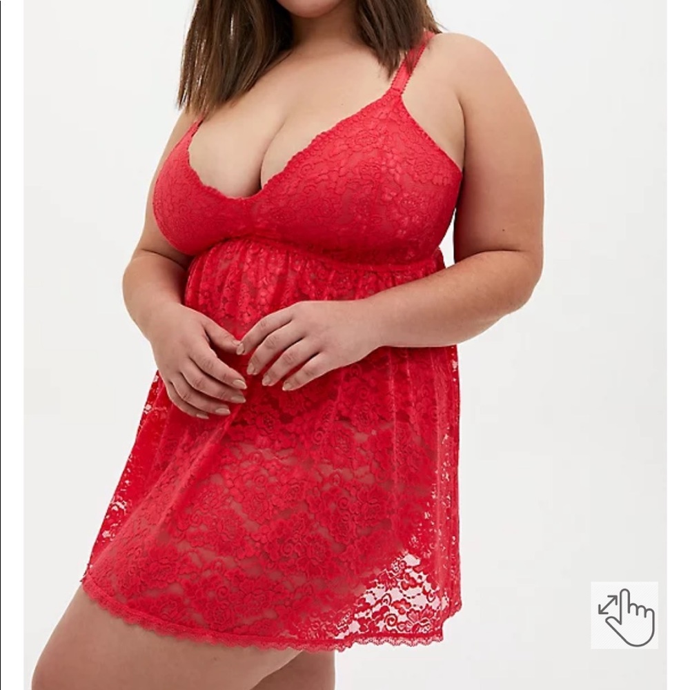 Berry Pink Lace Babydoll
